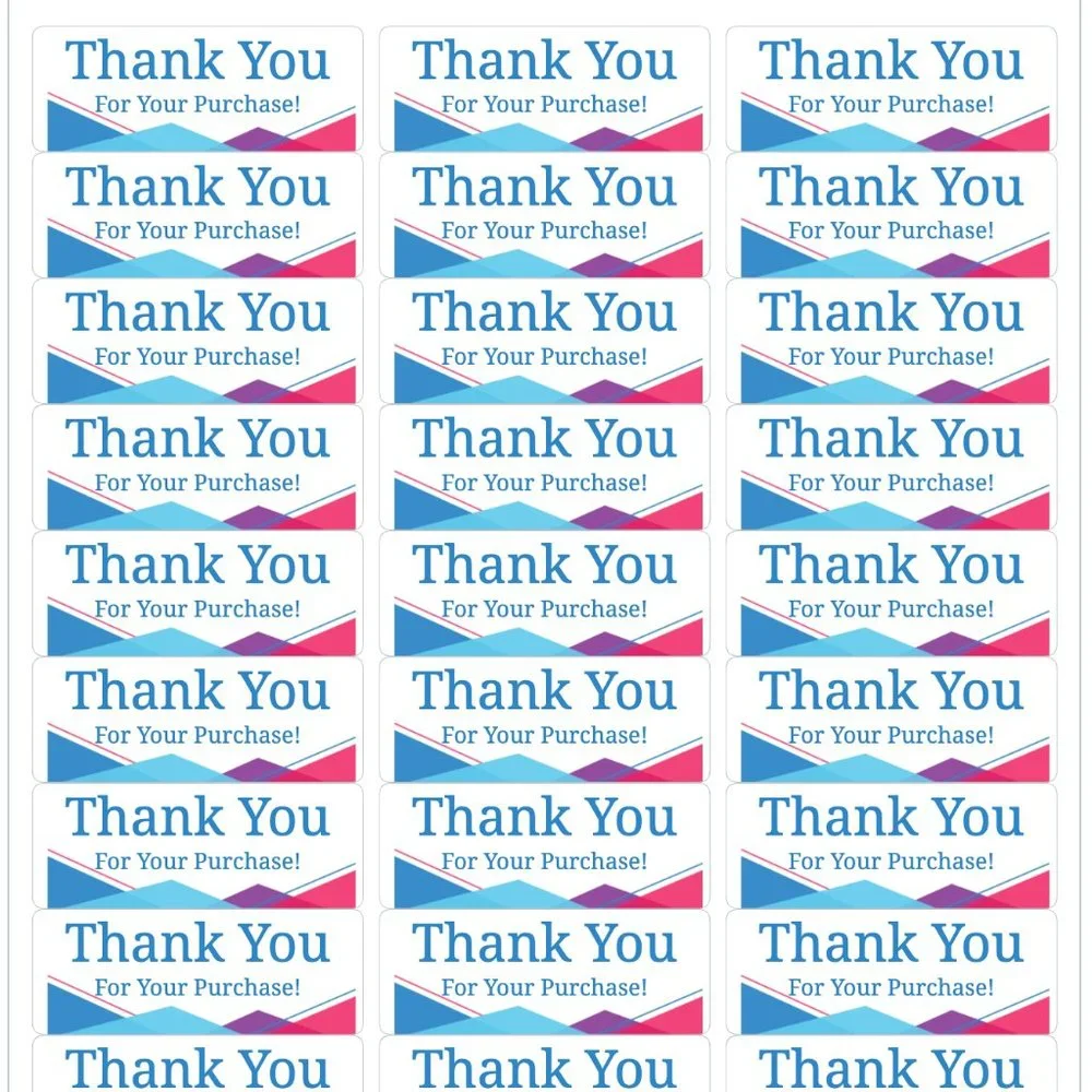 Thank You Stickers 90 XL 2 5/8 x 1 Inch Lab